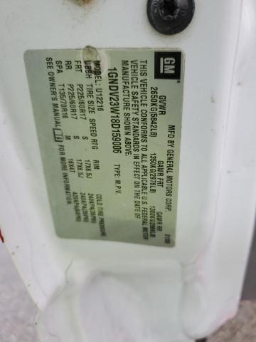 1GNDV23W18D159006 - 2008 CHEVROLET UPLANDER LS WHITE photo 13