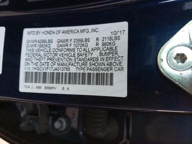 1HGCV1F17JA013765 - 2018 HONDA ACCORD LX BLUE photo 12