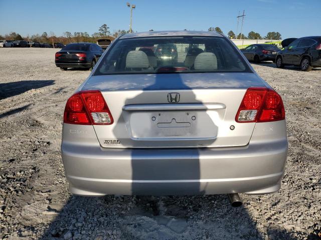 2HGES16555H518148 - 2005 HONDA CIVIC LX SILVER photo 6