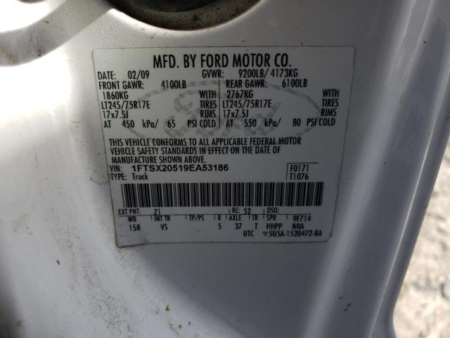 1FTSX20519EA53186 - 2009 FORD F250 SUPER DUTY WHITE photo 12