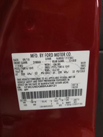 1FMCU9DG8BKA48121 - 2011 FORD ESCAPE XLT RED photo 13