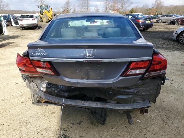 2HGFB2F57EH510076 - 2014 HONDA CIVIC LX GRAY photo 6