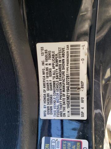 1HGEM21194L027281 - 2004 HONDA CIVIC DX VP Qara foto 12