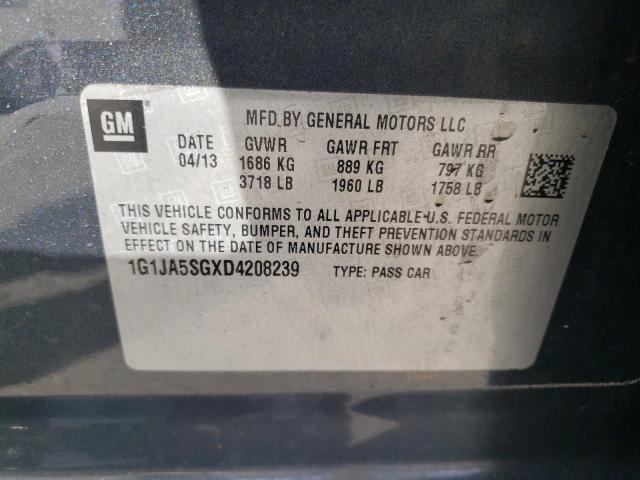 1G1JA5SGXD4208239 - 2013 CHEVROLET SONIC LS 灰色 照片 12