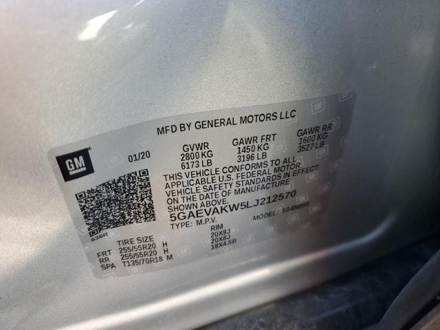 5GAEVAKW5LJ212570 - 2020 BUICK ENCLAVE ESSENCE 银色 照片 13