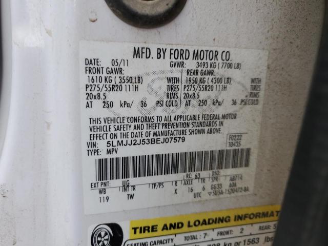 5LMJJ2J53BEJ07579 - 2011 LINCOLN NAVIGATOR თეთრი ფოტო 14