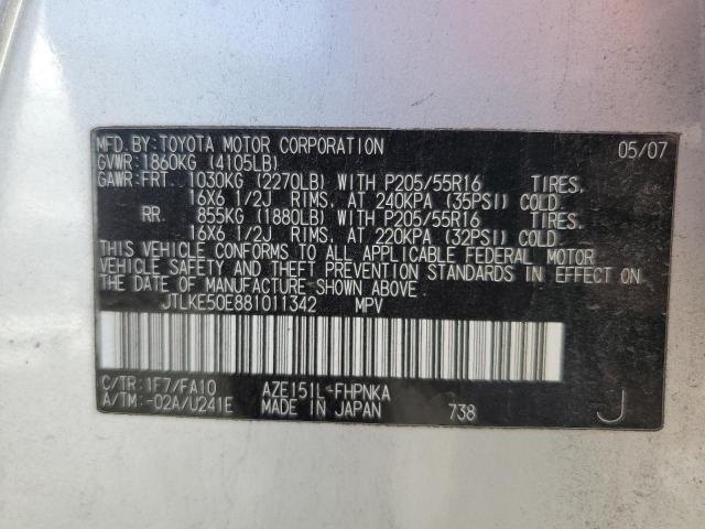 JTLKE50E881011342 - 2008 SCION XB XB 银色 照片 13