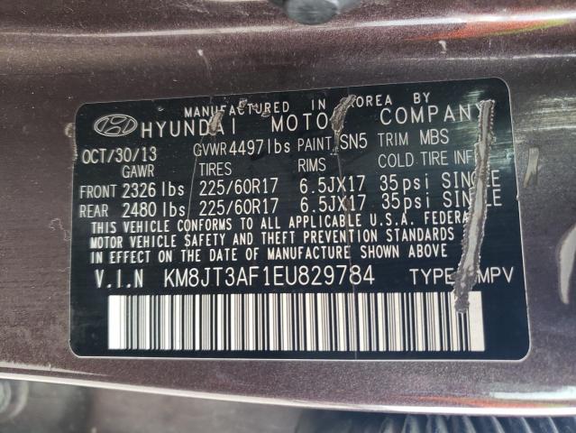 KM8JT3AF1EU829784 - 2014 HYUNDAI TUCSON GLS BROWN photo 13