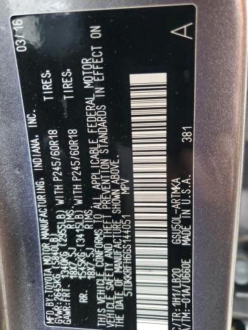 5TDKKRFH6GS144051 - 2016 TOYOTA HIGHLANDER XLE BROWN photo 13