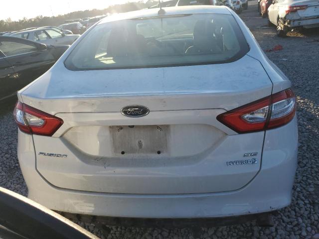 3FA6P0LU3GR360142 - 2016 FORD FUSION SE HYBRID WHITE photo 6