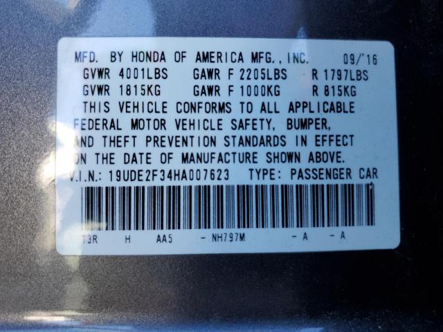 19UDE2F34HA007623 - 2017 ACURA ILX BASE WATCH PLUS GRAY photo 12