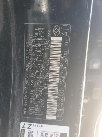 2T1KR32E68C719442 - 2008 TOYOTA COROLLA MA XR BLACK photo 12