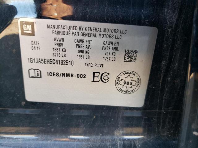 1G1JA5EH5C4182510 - 2012 CHEVROLET SONIC LS BLACK photo 12