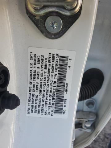 19XFC1F75HE211130 - 2017 HONDA CIVIC EXL თეთრი ფოტო 13