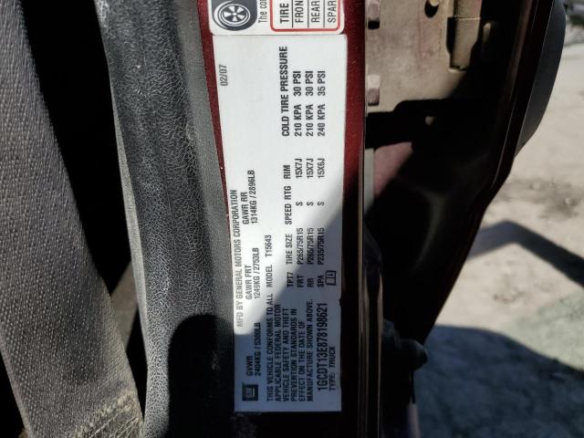 1GCDT13E878198621 - 2007 CHEVROLET COLORADO BURGUNDY photo 12