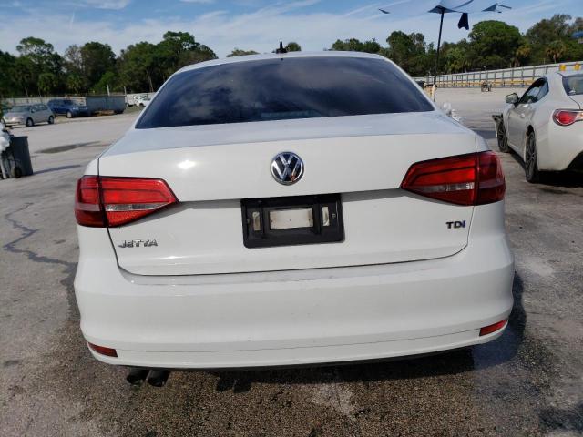 3VWLA7AJ9FM341233 - 2015 VOLKSWAGEN JETTA TDI WHITE photo 6