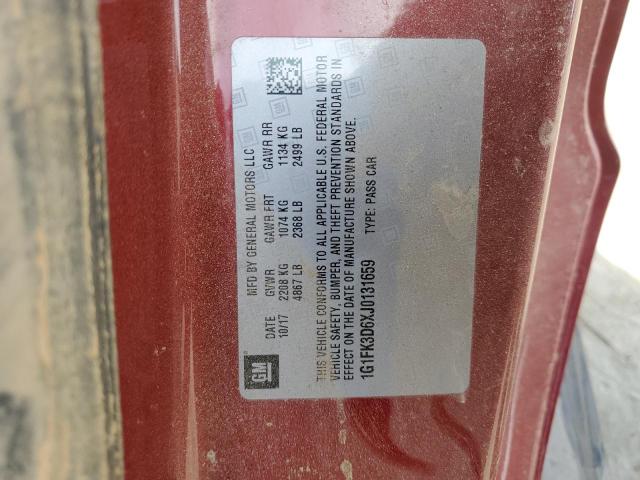 1G1FK3D6XJ0131659 - 2018 CHEVROLET CAMARO ZL1 RED photo 13