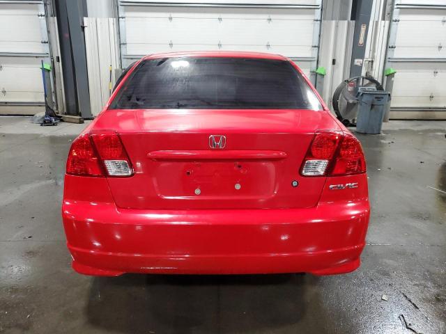1HGES16335L029040 - 2005 HONDA CIVIC DX VP Կարմիր լուսանկար 6