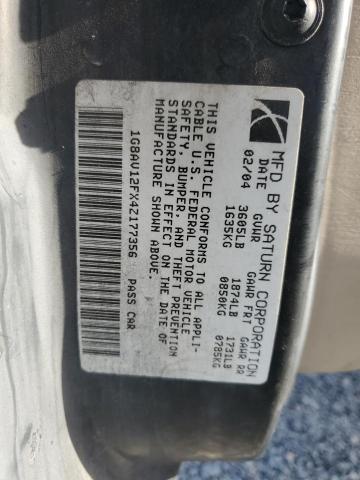 1G8AV12FX4Z177356 - 2004 SATURN ION LEVEL 3 WHITE photo 13
