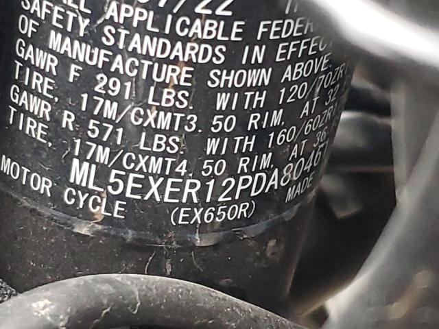 ML5EXER12PDA80461 - 2023 KAWASAKI EX650 R GRAY photo 9