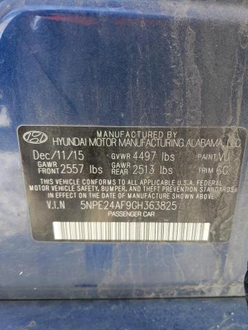 5NPE24AF9GH363825 - 2016 HYUNDAI SONATA SE BLUE photo 12