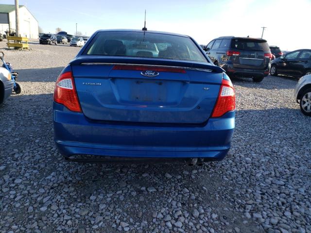 3FAHP0HA3CR204457 - 2012 FORD FUSION SE BLUE photo 6