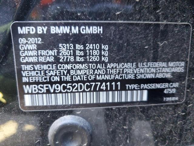 WBSFV9C52DC774111 - 2013 BMW M5 BLACK photo 12