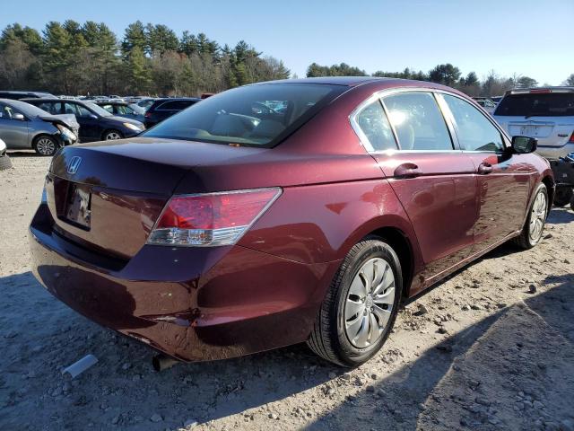 1HGCP2F35AA171121 - 2010 HONDA ACCORD LX BURGUNDY photo 3