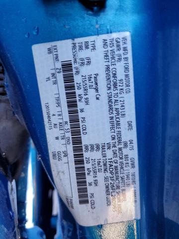 1FADP3F26FL280995 - 2015 FORD FOCUS SE BLUE photo 12