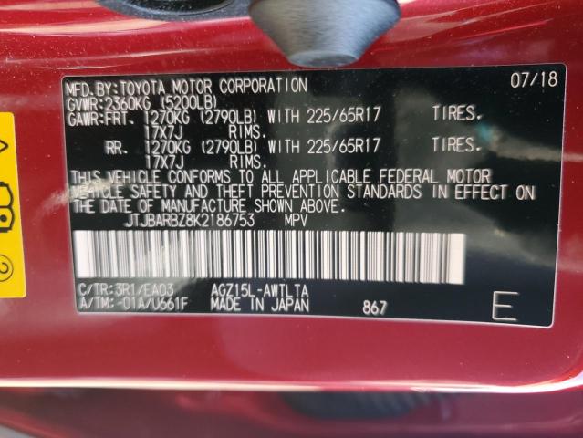 JTJBARBZ8K2186753 - 2019 LEXUS NX 300 BASE Qırmızı foto 14