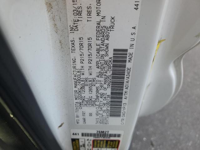 5TFTX4CN9FX060138 - 2015 TOYOTA TACOMA ACCESS CAB Ақ фото 12