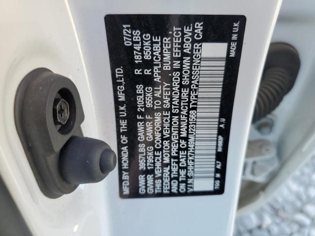 SHHFK7H49MU231568 - 2021 HONDA CIVIC SPORT 白色 照片 12