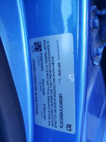 KL8CD6SAXJC460351 - 2018 CHEVROLET SPARK 1LT BLUE photo 12