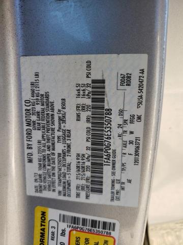 1FA6P0G76E5350788 - 2014 FORD FUSION S SILVER photo 12