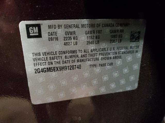 2G4GM5EX9H9120740 - 2017 BUICK REGAL 栗色 照片 13