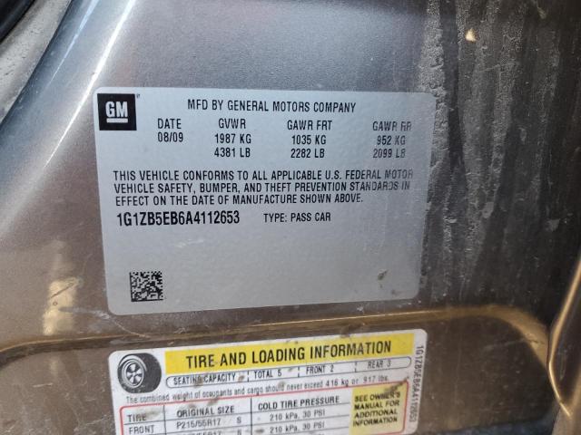 1G1ZB5EB6A4112653 - 2010 CHEVROLET MALIBU LS GRAY photo 12