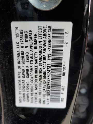 19XFB2F87FE024731 - 2015 HONDA CIVIC EX BLACK photo 12