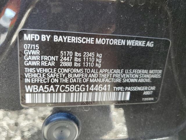 WBA5A7C58GG144641 - 2016 BMW 528 XI BLACK photo 12