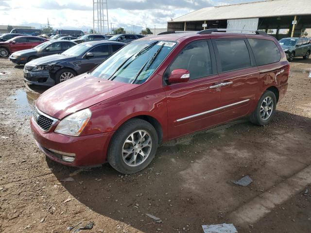 KNDMH4C78E6578975 - 2014 KIA SEDONA EX RED photo 1