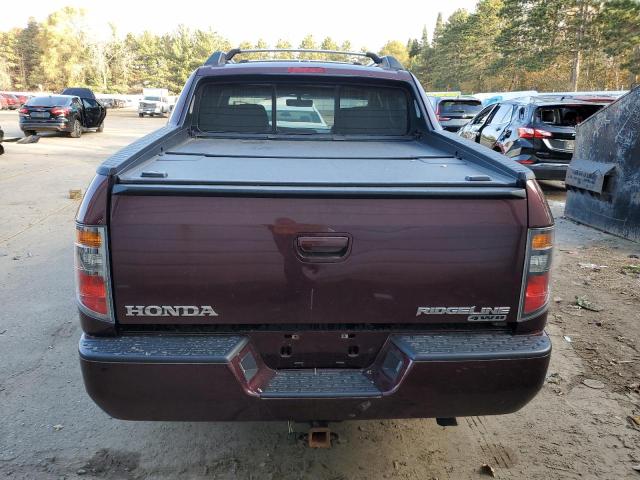 2HJYK16548H508674 - 2008 HONDA RIDGELINE RTL MAROON photo 6