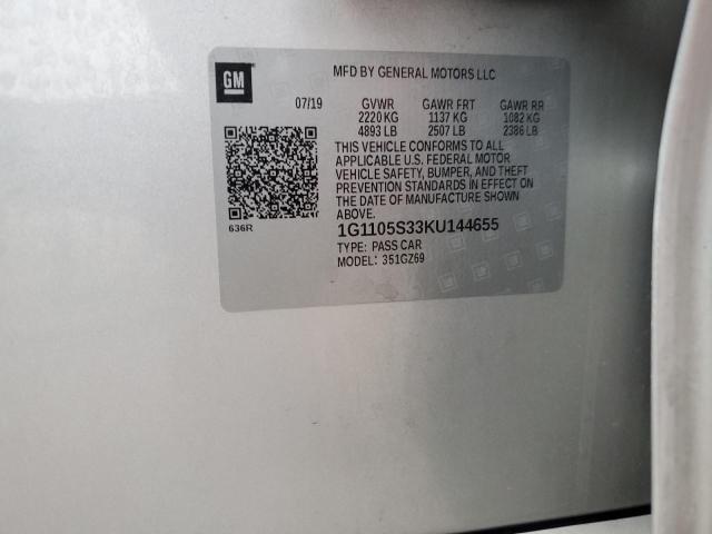 1G1105S33KU144655 - 2019 CHEVROLET IMPALA PREMIER Күміс фото 13