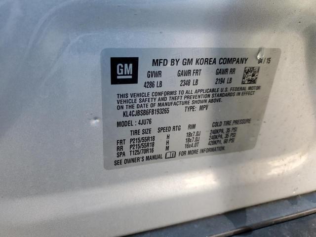 KL4CJBSB6FB193265 - 2015 BUICK ENCORE CONVENIENCE 银色 照片 13