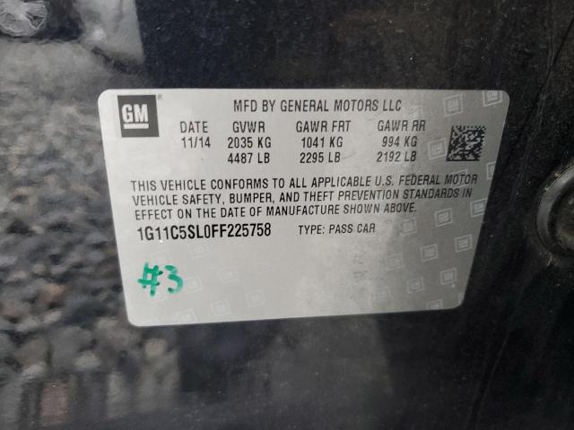 1G11C5SL0FF225758 - 2015 CHEVROLET MALIBU 1LT 黑色 照片 12