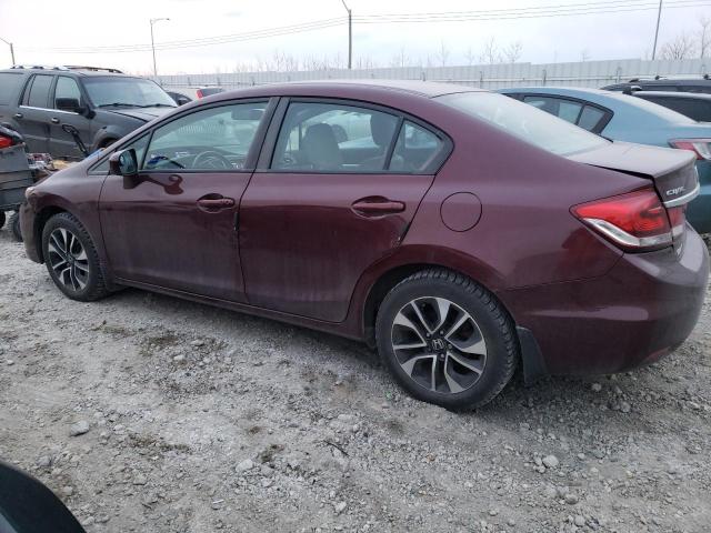 2HGFB2F58FH005231 - 2015 HONDA CIVIC LX MAROON photo 2