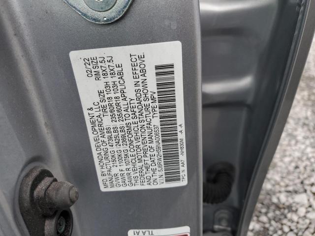 5J6RW2H59NA006537 - 2022 HONDA CR-V EX SILVER photo 13