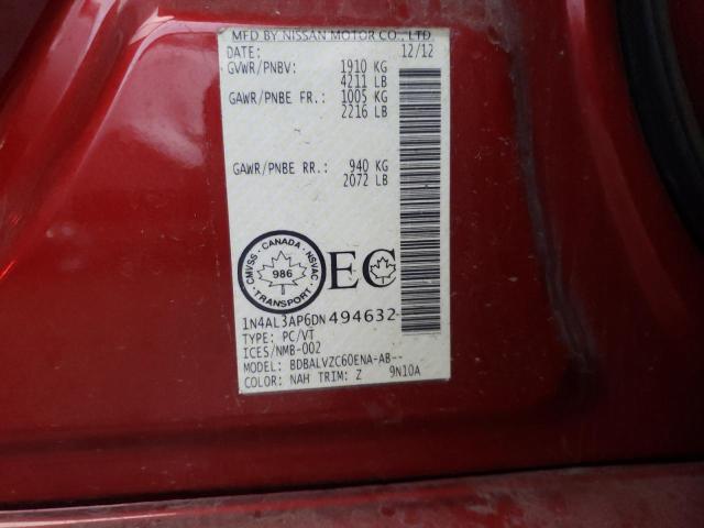 1N4AL3AP6DN494632 - 2013 NISSAN ALTIMA 2.5 RED photo 13