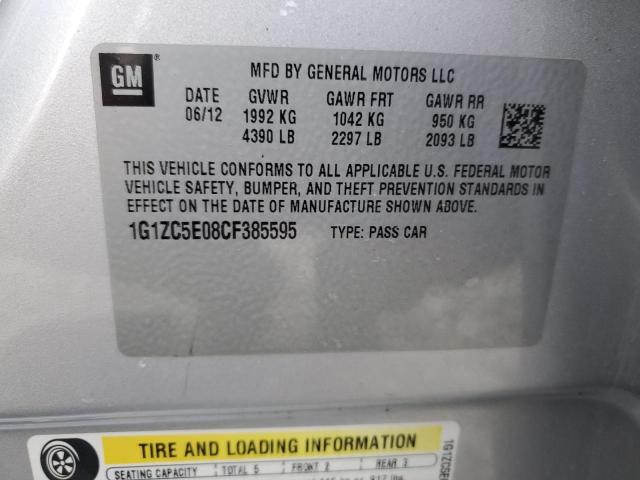 1G1ZC5E08CF385595 - 2012 CHEVROLET MALIBU 1LT Gümüş foto 12