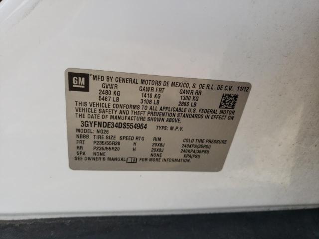 3GYFNDE34DS554964 - 2013 CADILLAC SRX PERFORMANCE COLLECTION Ақ фото 12