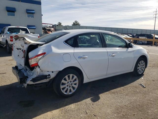 3N1AB7APXFY340082 - 2015 NISSAN SENTRA S WHITE photo 3