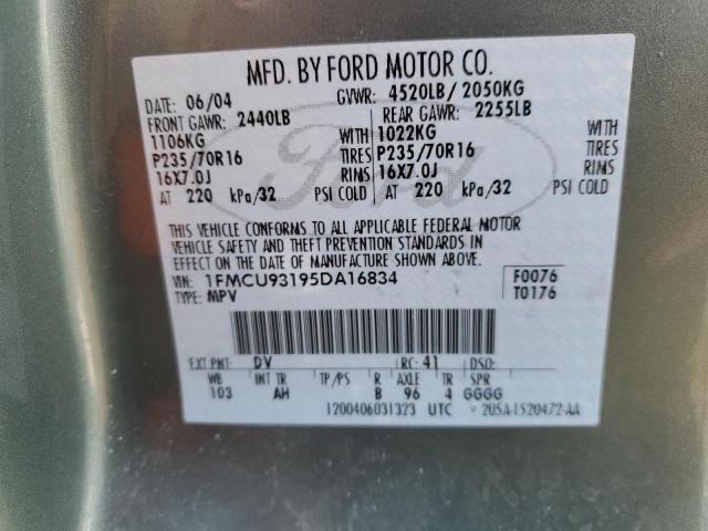 1FMCU93195DA16834 - 2005 FORD ESCAPE XLT SILVER photo 13